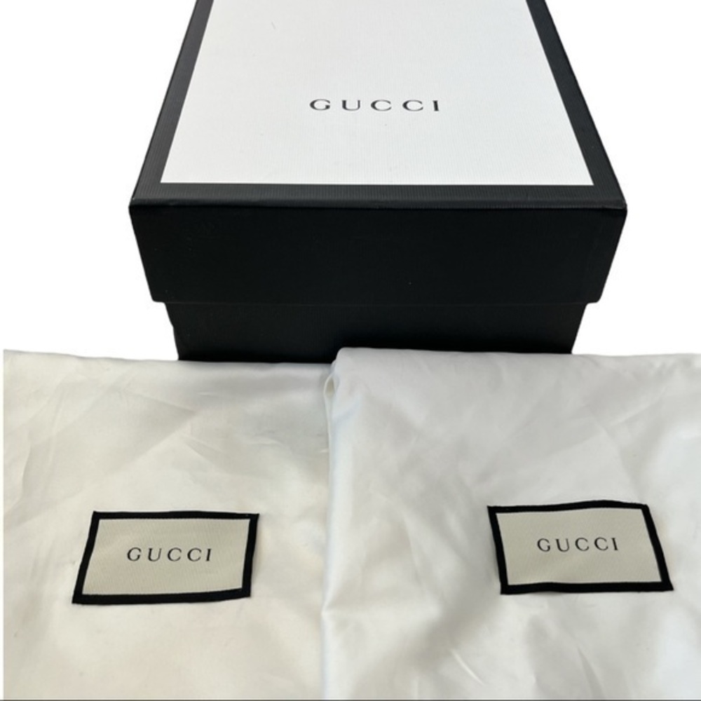 GUCCI Princetown Pink and Black Printed Fabric Mules Size 36 - Picture 8 of 8